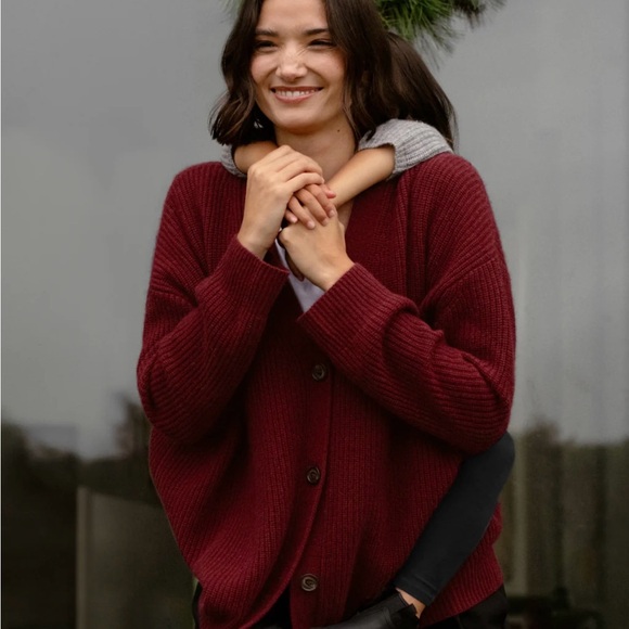 Jenni KayneCashmere Cocoon CardiganWine (Burgundy) RedSize Small